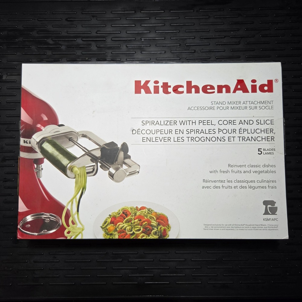 KitchenAid KSM1APC Spiralizer Attachment With Peel Core Slice Silver
